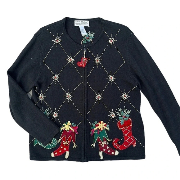 Vintage Heirloom Collectibles Ugly Christmas Sweater Cardigan Women’s - Picture 4 of 9